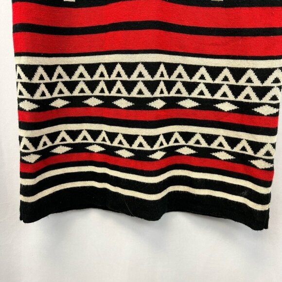 T/O Womens Sweater Dress Multicolor Geometric Stretch Knee Length Sleeve S - Picture 8 of 11